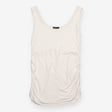 Maternity Vest White Ruched Stretch Jersey Tank
