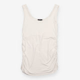 Maternity Vest White Ruched Stretch Jersey Tank
