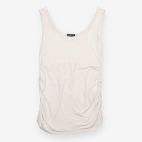 Maternity Vest White Ruched Stretch Jersey Tank