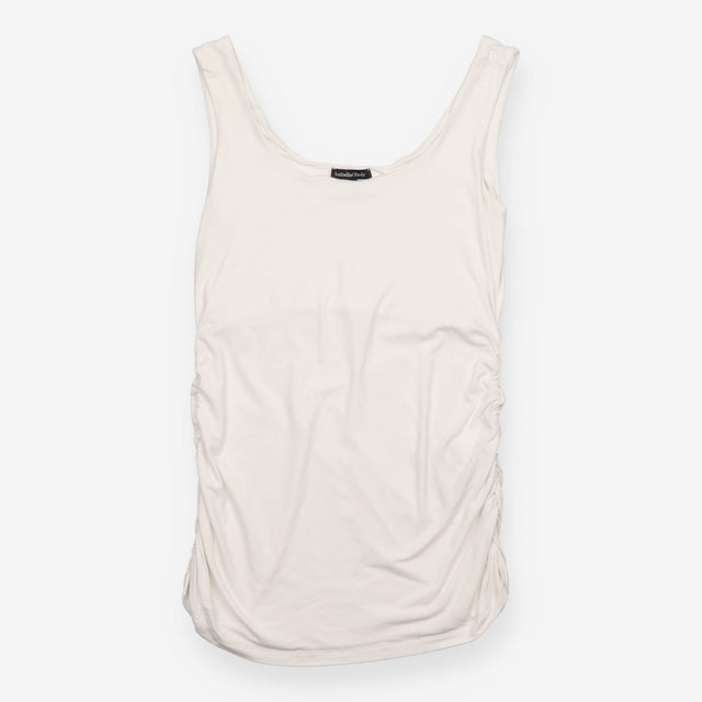 Maternity Vest White Ruched Stretch Jersey Tank