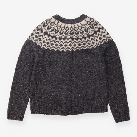 Charcoal Fair Isle Merino Wool Cardigan
