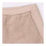 Mini Skirt Taupe Wool Leather Panel A Line