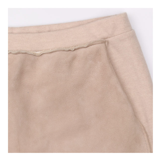 Mini Skirt Taupe Wool Leather Panel A Line