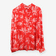 Collared Silk Shirt, Red
