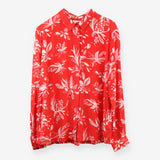 Collared Silk Shirt, Red