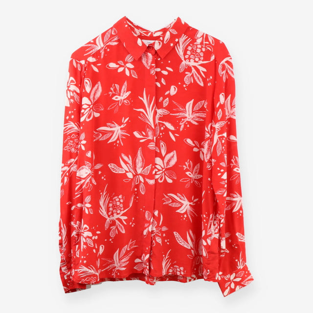 Collared Silk Shirt, Red
