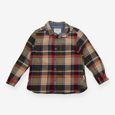 Shirt Long Sleeve Brown, Green and Red Check