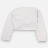 Bolero Cardigan Cream with Brooch Fastening