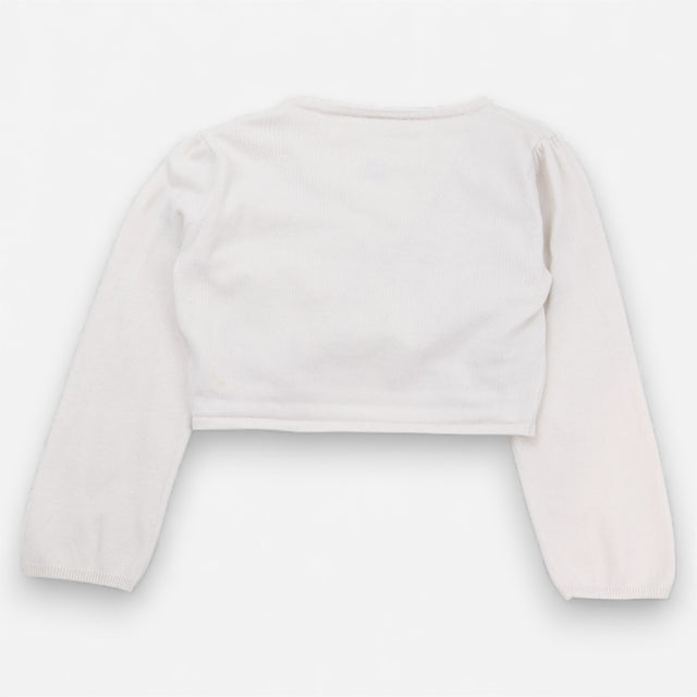 Bolero Cardigan Cream with Brooch Fastening