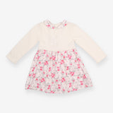 Dress knit and cord white and floral 