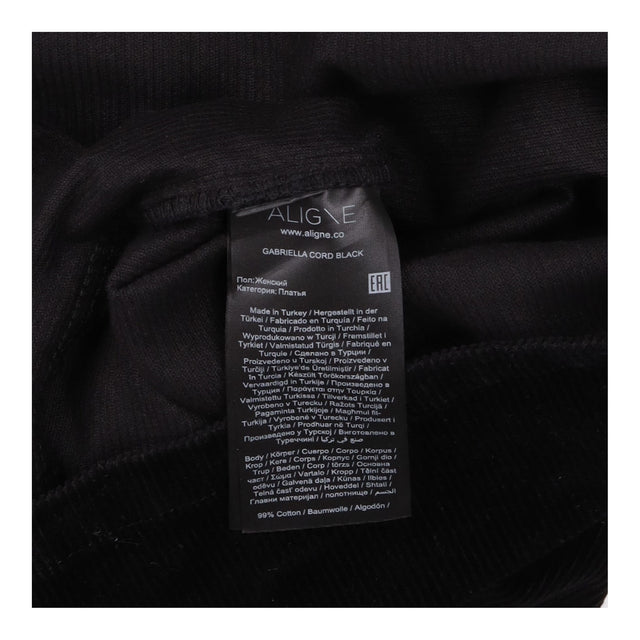Black Corduroy Zip Front Midi Dress