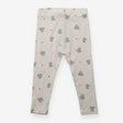 Leggings cream rib green check teddies