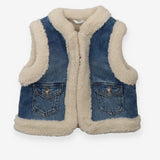 Gilet denim fleece lining