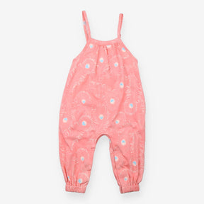 Jersey Romper Pink Peacock Print