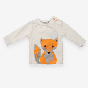 White long sleeve t-shirt with fox
