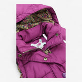 Gilet padded plum with yellow floral lining