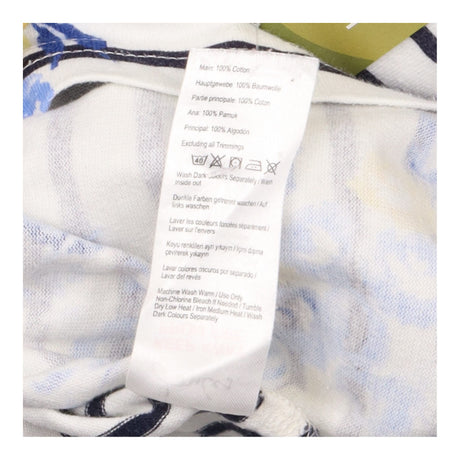 Top Striped Floral Navy White 3/4 Sleeve