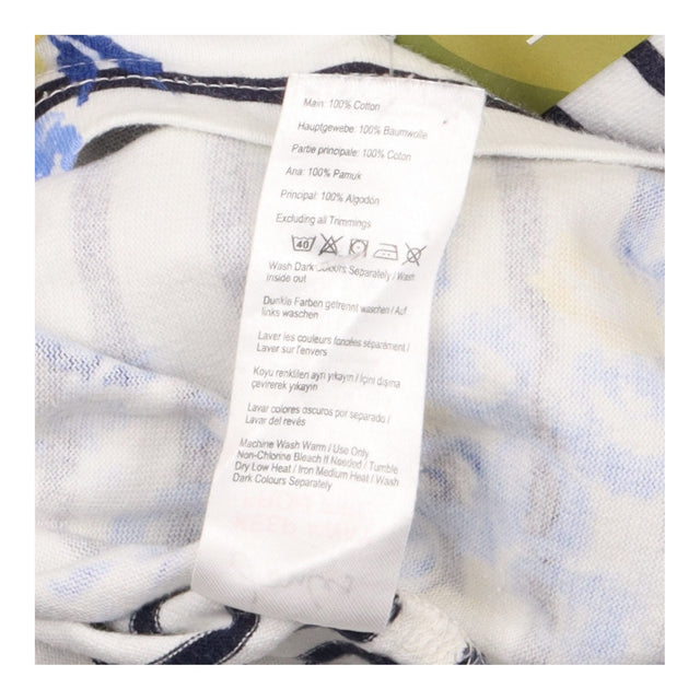 Top Striped Floral Navy White 3/4 Sleeve