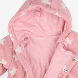 Pramsuit Pink Fleece with Stars
