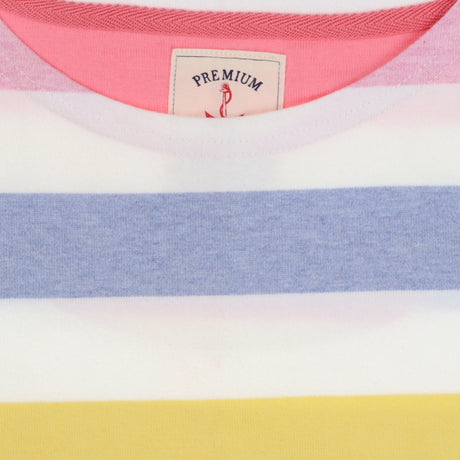 Pastel Stripe Midi Dress Short Sleeve Cotton Jerse