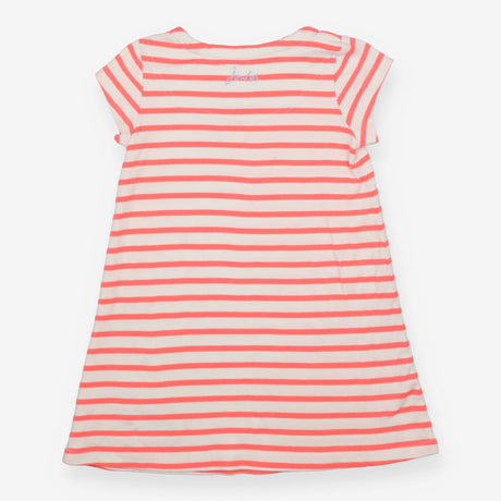 Dress short sleeves orange and white stripe 