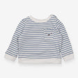 Blue Striped Sweatshirt with Bear Pockets