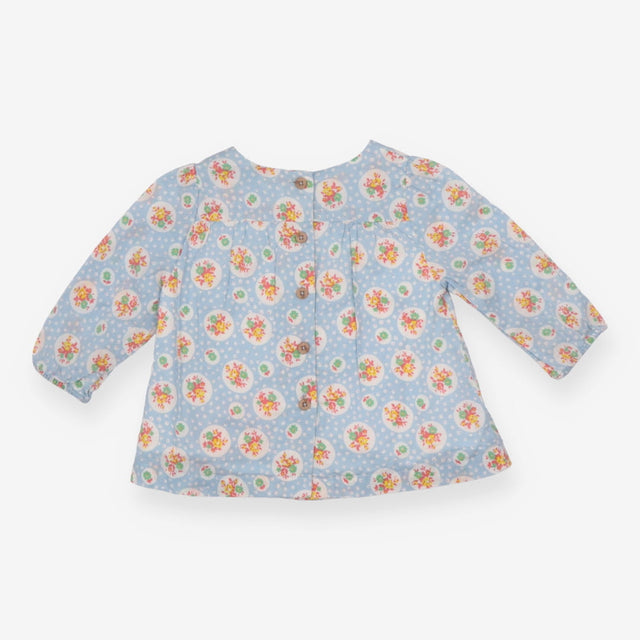 Tunic Long Sleeve Blue Floral