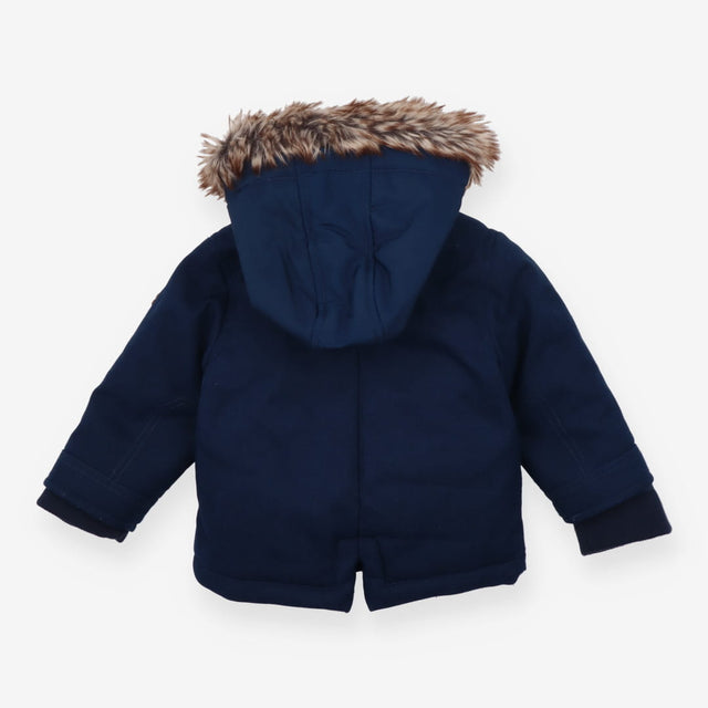 Navy Duffle Coat Fleece Lined 