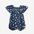 Blue Floral Woven Romper