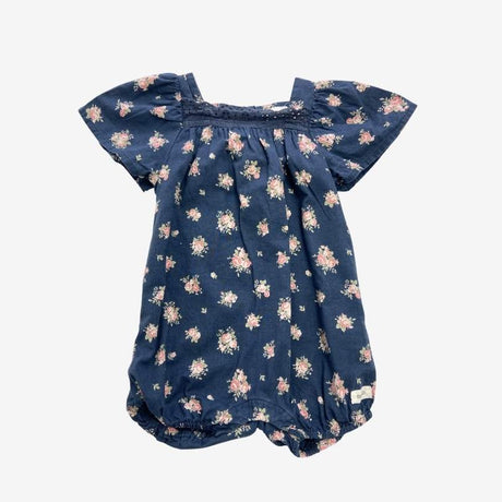 Blue Floral Woven Romper