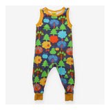 Summer Dungaree with Multi Coloured Trees