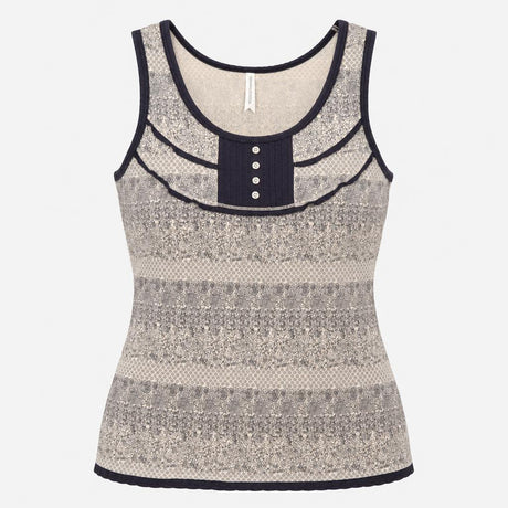Vintage Style Sleeveless Top Floral Print