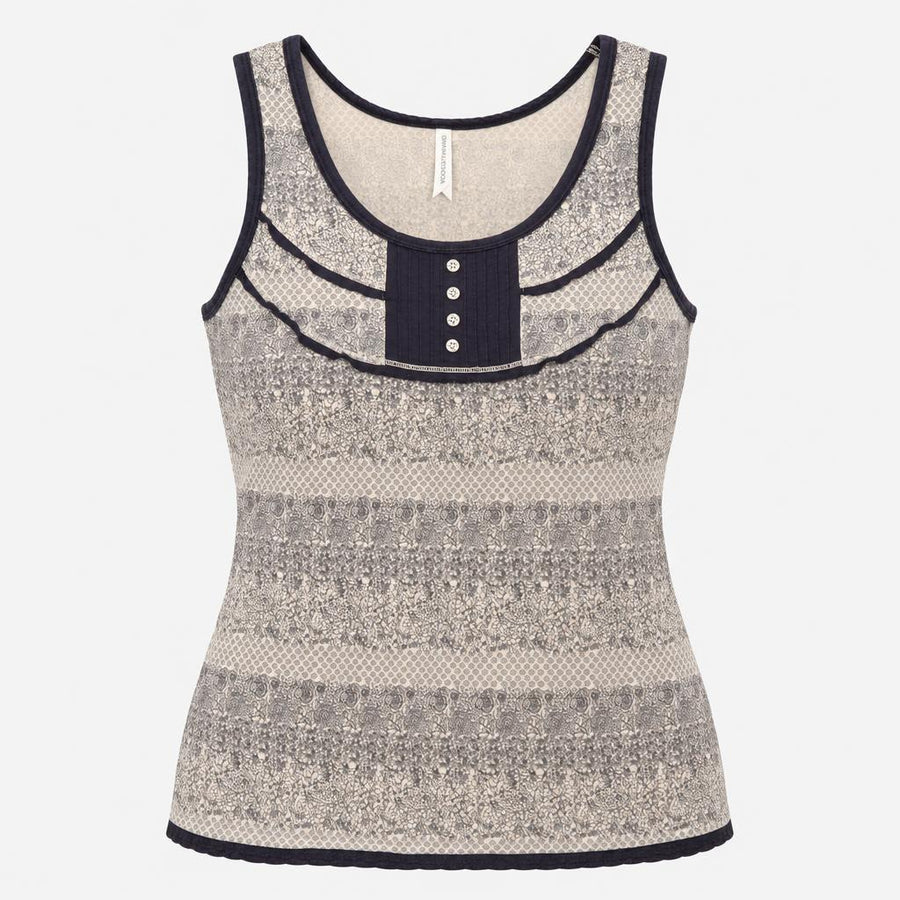 Vintage Style Sleeveless Top Floral Print