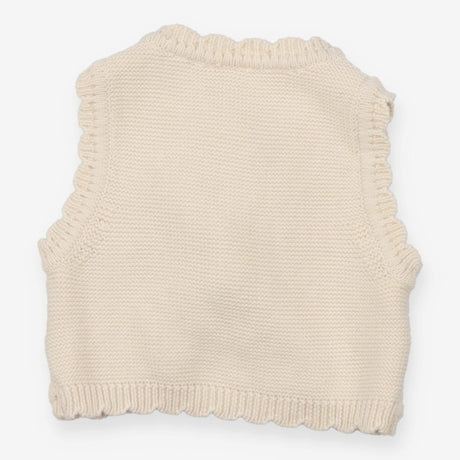 Cream Knit Gilet Flowers 