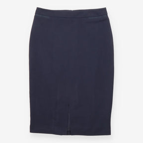 Pencil Skirt Navy Tailored Knee Length Back Split