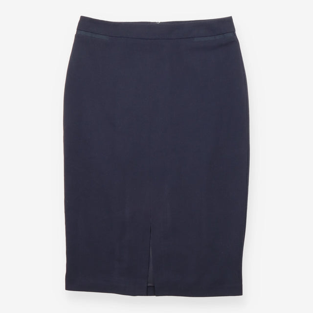 Pencil Skirt Navy Tailored Knee Length Back Split
