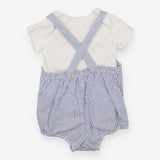 Shortie romper blue striped with SS tee