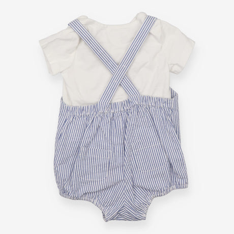 Shortie romper blue striped with SS tee