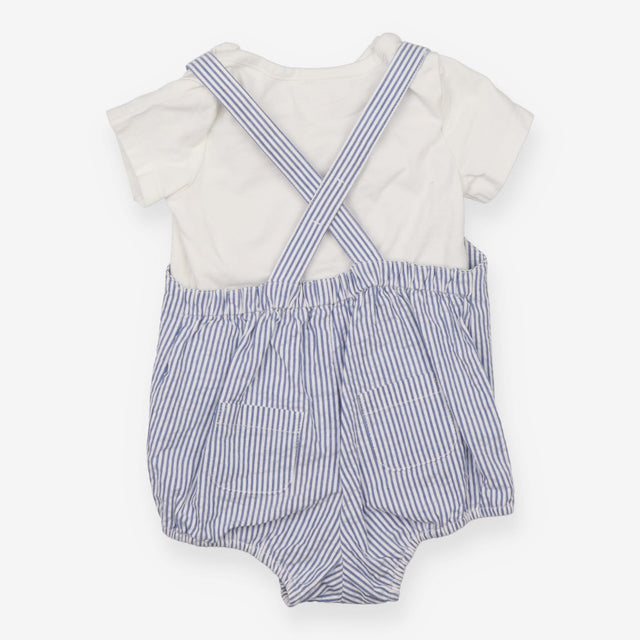 Shortie romper blue striped with SS tee