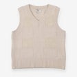 Textured v neck mohair knit vest
