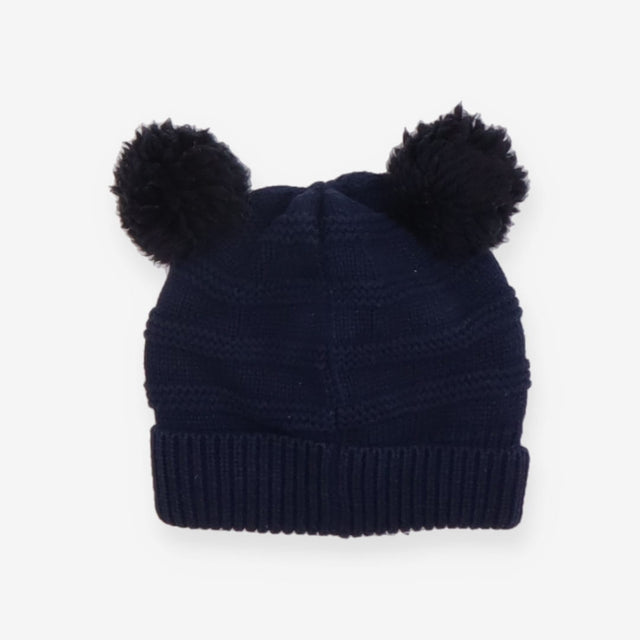 Bobble Hat Navy Knit