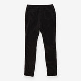 Black Cotton Velvet Straight Leg Trousers