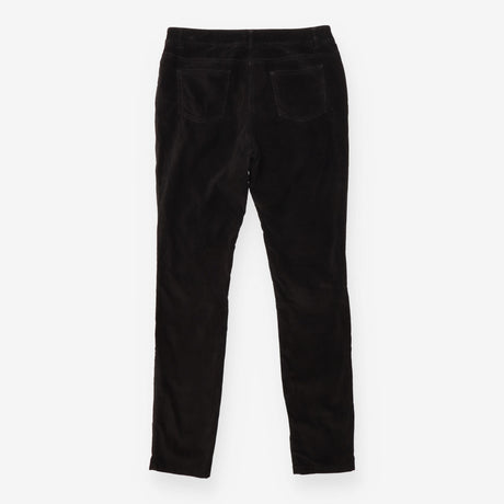 Black Cotton Velvet Straight Leg Trousers
