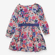 Dress Floral with Sparkle Blue Waistband