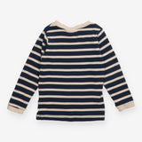 T-shirt long sleeve navy and white stripe