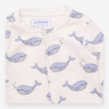 Sleepsuit white blue whales zip