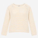 Jumper Cream Open Knit Slouchy Lightweight Cotton 