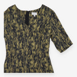 Dress Khaki Olive Black Abstract Botanical Print S