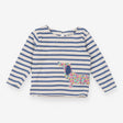 Blue Striped Floral Dog Applique