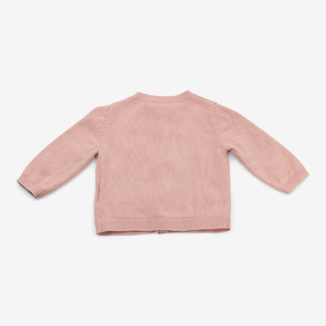 Cardigan Pink Knit with Flowers